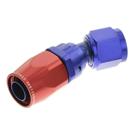 -10 30 DEGREE FEMALE ALUMINUM HOSE END - RED&BLUE